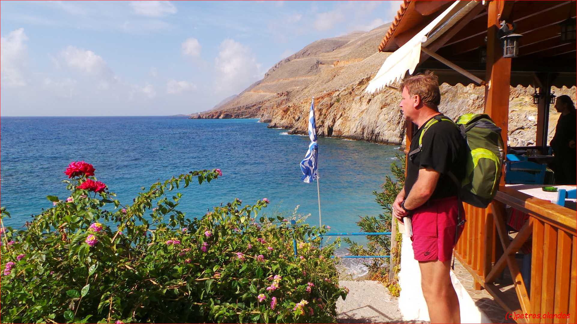 The start walking from Chora Sfakia to Loutro